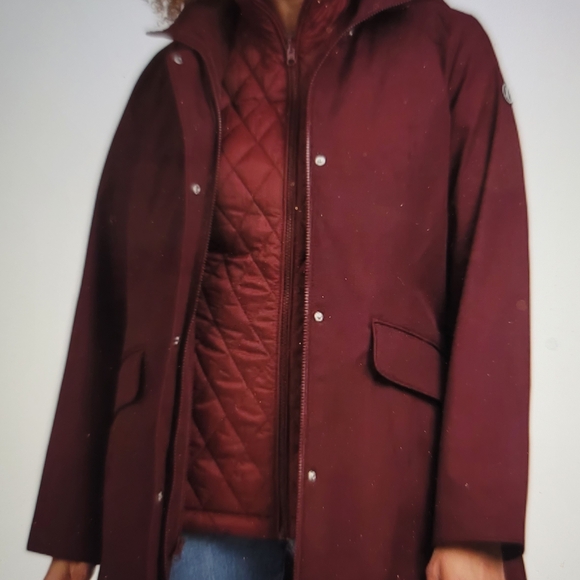 Lands' End Jackets & Blazers - NWT LANDS END 3 in 1 coat/vest burgundy womens extra large